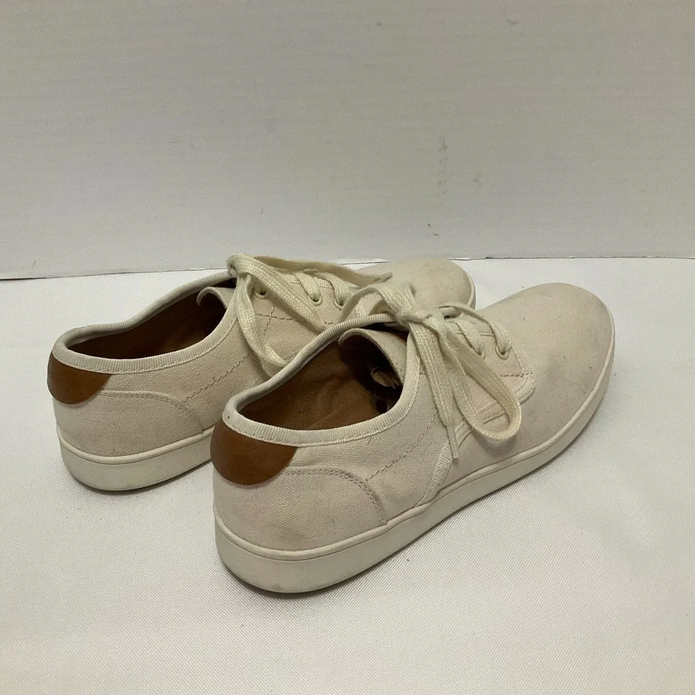 Steve Madden Fenta Men's Cream Lace Up Low‎ Top Fabric Upper Sneakers Size 7M